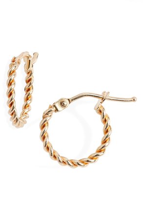 Bony Levy 14K Gold Small Twisted Rope Hoop Earrings | Nordstrom