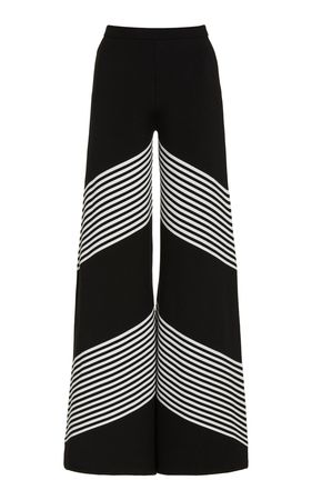 Chevron Silk-Blend Wide-Leg Pants By Carolina Herrera | Moda Operandi