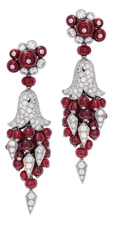 Cartier ruby diamond earrings