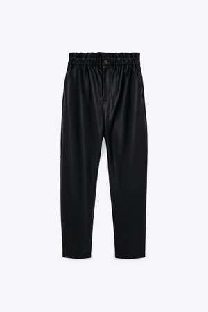 FAUX LEATHER BAGGY PANTS | ZARA United States