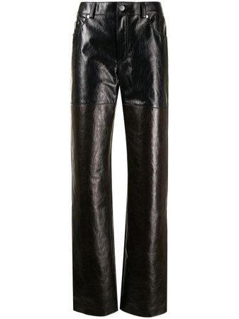 Shop Peter Do Leather Combo pants with Express Delivery - FARFETCH
