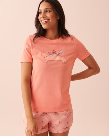 Cotton T-shirt PJ Set - Dogs | la Vie en Rose