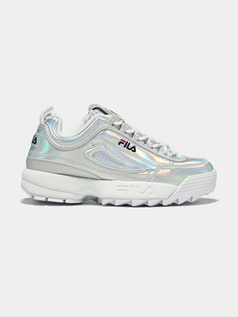 Fila DISRUPTOR М Silver sneakers with hologram effect | Global Brands Store