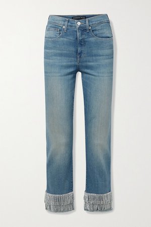Ryleigh Crystal-embellished Skinny Jeans - Mid denim