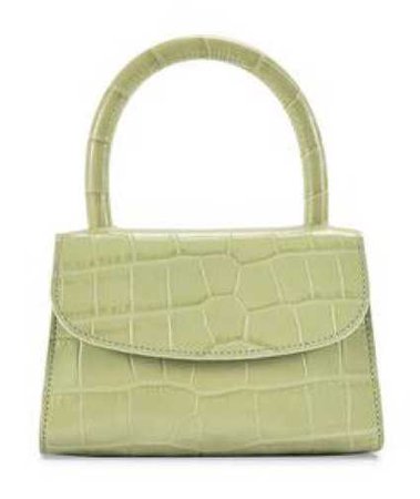 BY FAR Sage Green Croc Mini Handbag