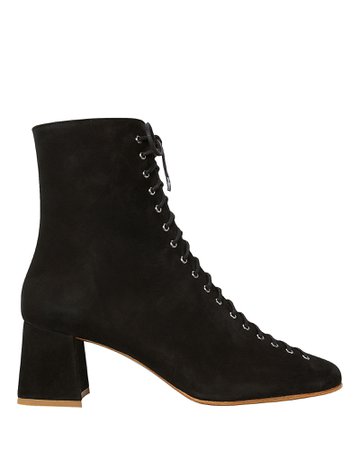 Becca Lace-Up Suede Booties