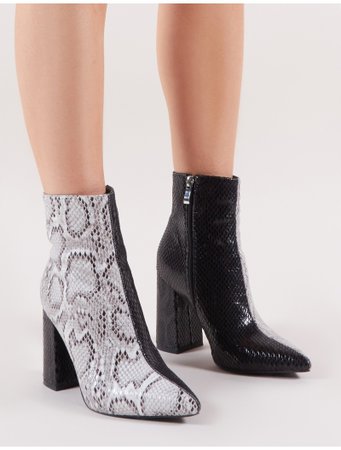 SNAKE SKIN ANKLE BOOTS