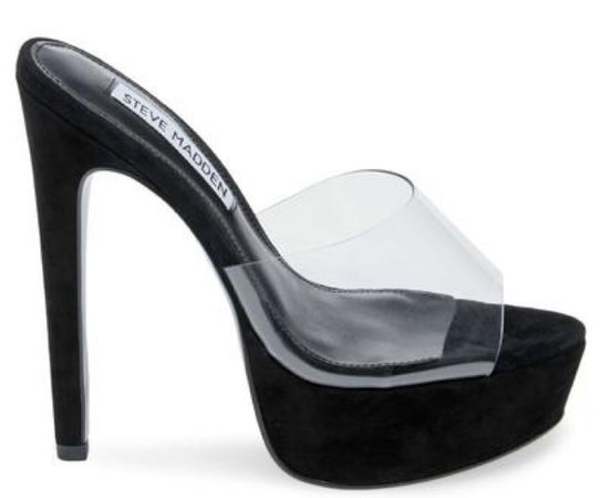 black and clear heel