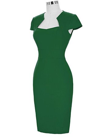 Vintage Cocktail Dress Cap Sleeve Pencil Dress
