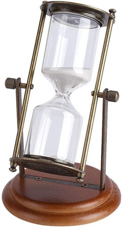 15 Minutes Hourglass Metal Glass Rotating Sand Timer with Wooden Base for Gifts Toy Home Office Desktop Decor: Amazon.ca: Home & Kitchen