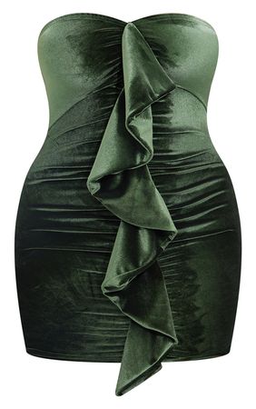 Shape Emerald Green Velvet Bodycon Dress | PrettyLittleThing USA