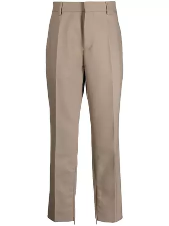 Off-White zip-detail Cotton Tailored Trousers - Farfetch