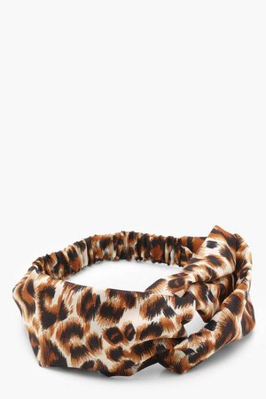 Leopard Print Knot Headband | Boohoo