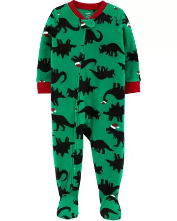 1-Piece Dinosaur Fleece Footie PJs | carters.com