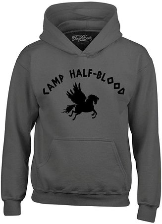 Amazon.com: Shop4Ever Camp Half Blood Hoodie Sweatshirts Large Charcoal 0: Clothing