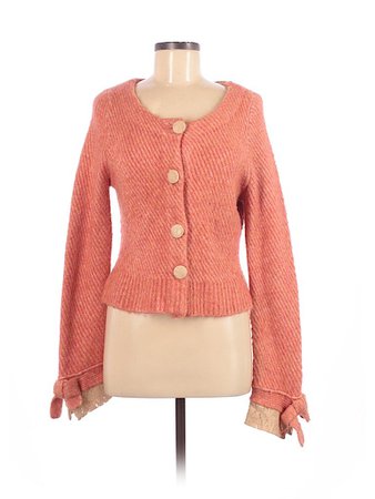 Moth Solid Orange Pink Cardigan Size M - 74% off | thredUP