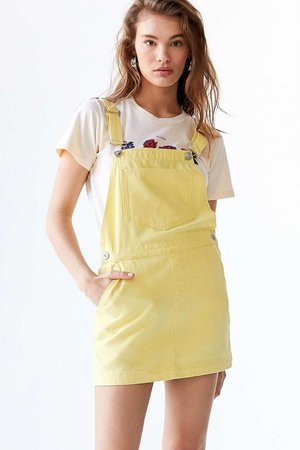 Pale yellow overall dress
