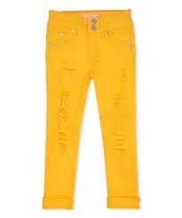 distressed yellow jeans