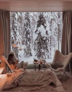 cozy cabin room winter