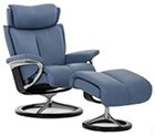 Stressless City High Back Office Desk Chair in Paloma Sparrow Blue Leather by Ekornes