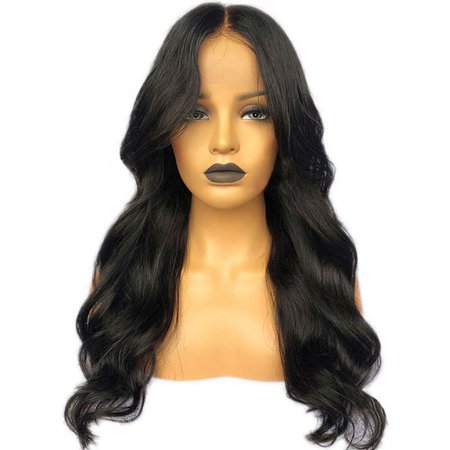 Wholesale Long Middle Part Wavy Synthetic Lace Front Wig Black Online. Cheap Long Black Lace Dress And Tie Front Blouse on Rosewholesale.com