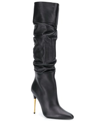 Tom Ford Ruched Calf High Boots | Farfetch.com