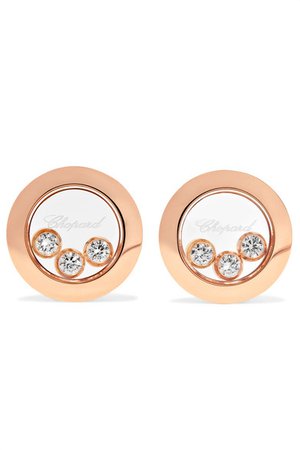 Chopard | Boucles d'oreilles en or rose 18 carats et diamants Happy Diamonds | NET-A-PORTER.COM