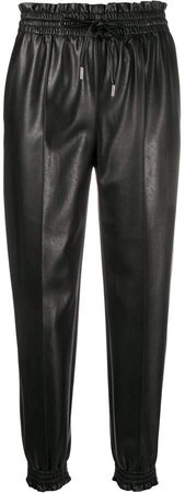 leather look trousers