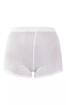 Cream Soft Rib High Waist Hot Pants | Co-Ords | PrettyLittleThing USA