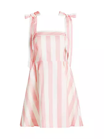 Shop Stellae Dux Cabana Stripe Tie-Strap Minidress | Saks Fifth Avenue