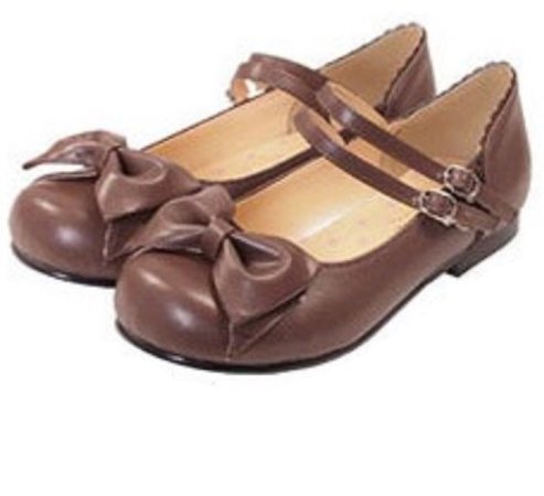 brown mary jane flats with bows
