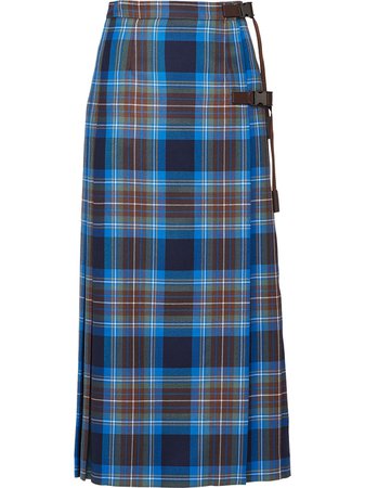Prada Plaid Pleated Skirt - Farfetch