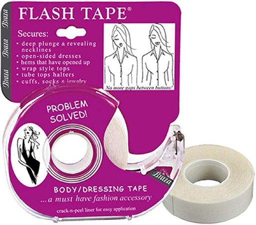 Amazon.com: Braza Flash Tape - 1, 2, 3, 4 and 6 Rolls -Double Sided Medical Grade Clear Clothing and Body Adhesive Tape - Made in U.S.A.: Beauty