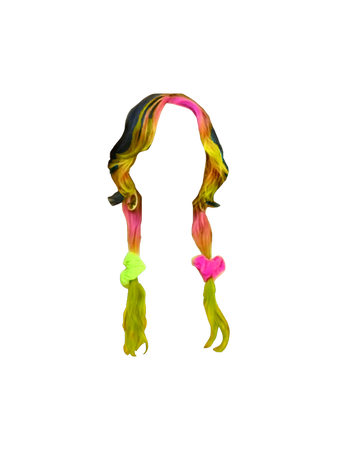 Mitsuri Kanroji inspired Jellyfish Hair | Pink, Black, Green neon Low Pigtails Wavy (Clipped by itz_stepheney | Dei5 edit)