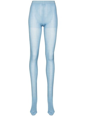 Blue Prada Seta ribbed silk tights 66482S2021X1W - Farfetch