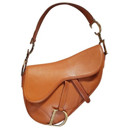Saddle leather handbag Dior Camel in Leather - 6359870