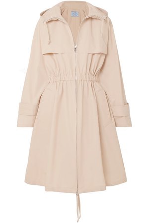 Prada | Hooded cotton-blend poplin trench coat | NET-A-PORTER.COM