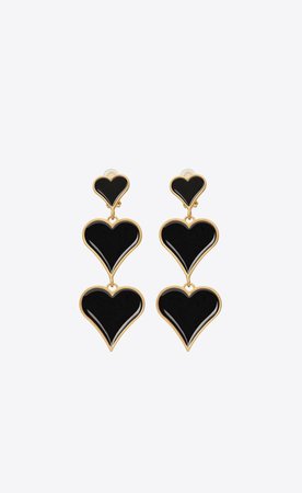 YSL Earrings - black with gold