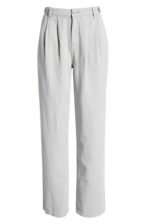 Topshop Cotton & Linen Straight Leg Trousers | Nordstrom