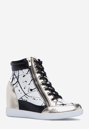 Black and White Sneakers Wedges