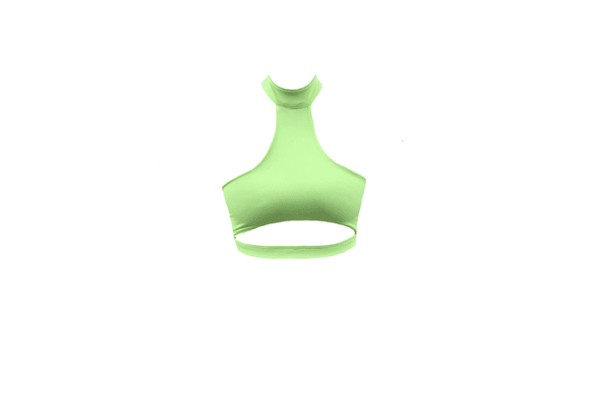 LIME GREEN T-NECK CUT OUT CROPPED TOP (MADE TO ORDER) | tlzlfemme