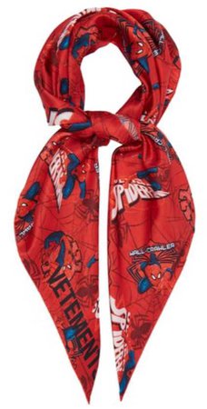 vêtements spiderman-print silk scarf