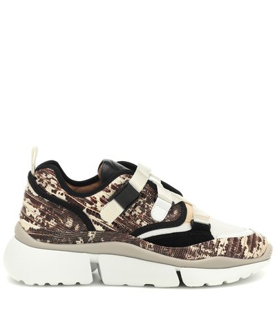 Sonnie Snake-Effect Leather Sneakers | Chloé - Mytheresa