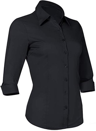 Black button down shirt with collar