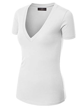 Amazon.com: Made By Johnny Women's Premium Short Sleeve Fitted Pre-Shrunk Wrinkle Free Soft Deep V-Neck Basic T-Shirt-Made in USA: Gateway
