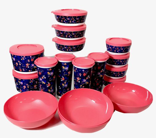 17-Tupperware Falling For Floral Collection Tumblers Salad/Cereal Bowls New | eBay
