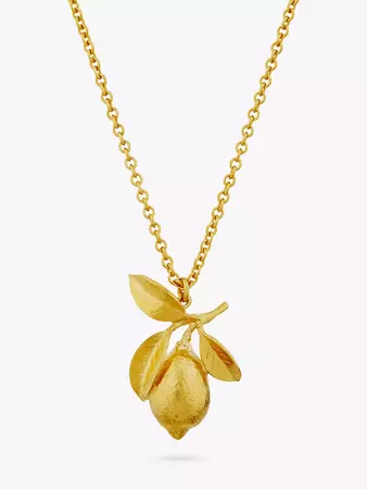 Alex Monroe Lemon Pendant Necklace, Gold at John Lewis & Partners