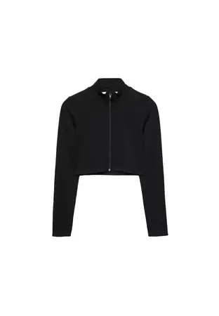 High neck zip-up top - Women's See all | Stradivarius United States