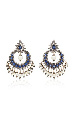 Sapphire Hoop Earrings by Sanjay Kasliwal | Moda Operandi