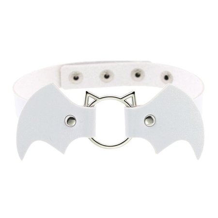 DIEZI Vintage Punk Gothic Harajuku Cosplay Black White PU Leather Bat Choker Necklace For Women Men Statement Necklaces Jewelry|Choker Necklaces| - AliExpress